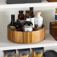 Acacia Divided Turntable | The Container Store