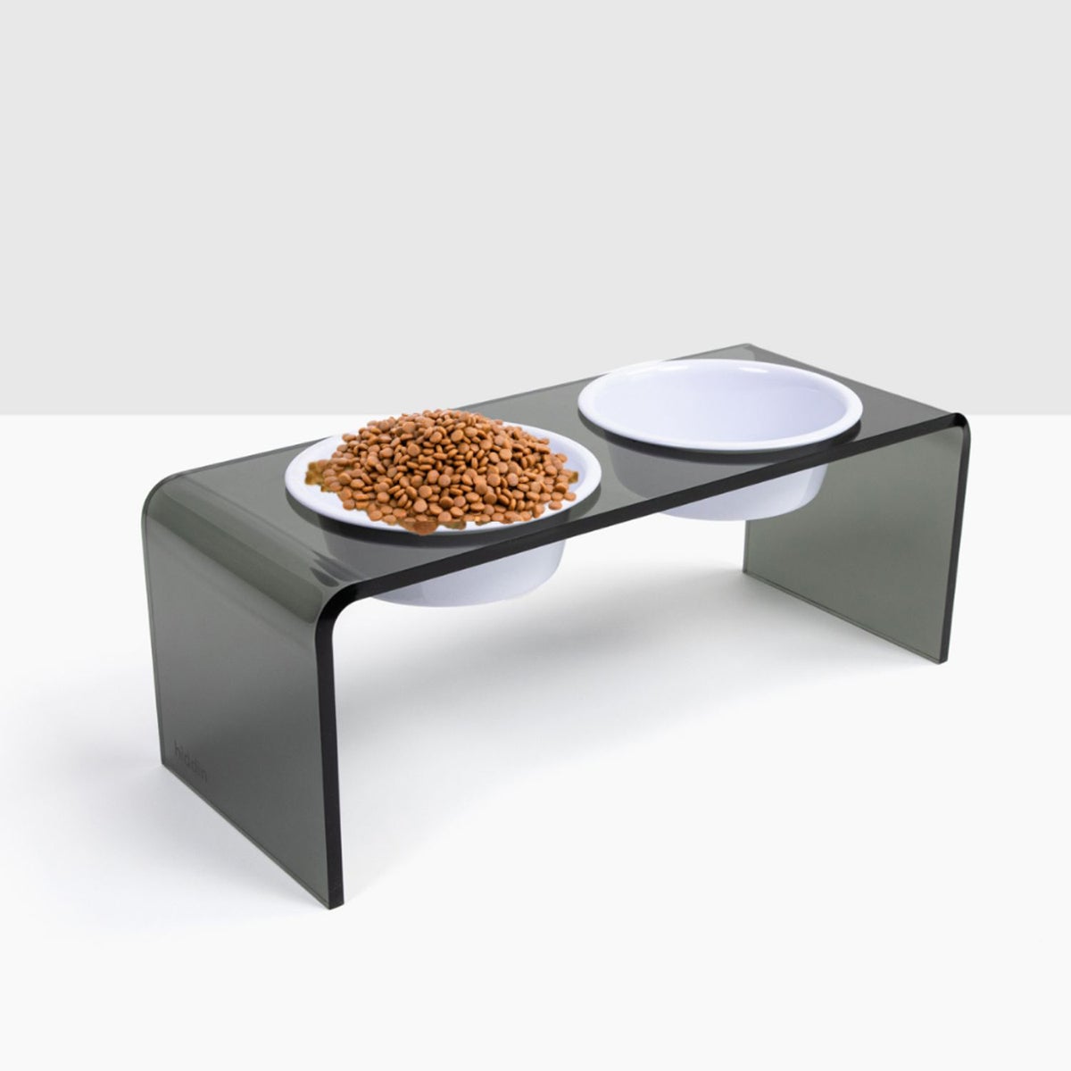 hiddin Medium Smoke Grey Double Bowl White