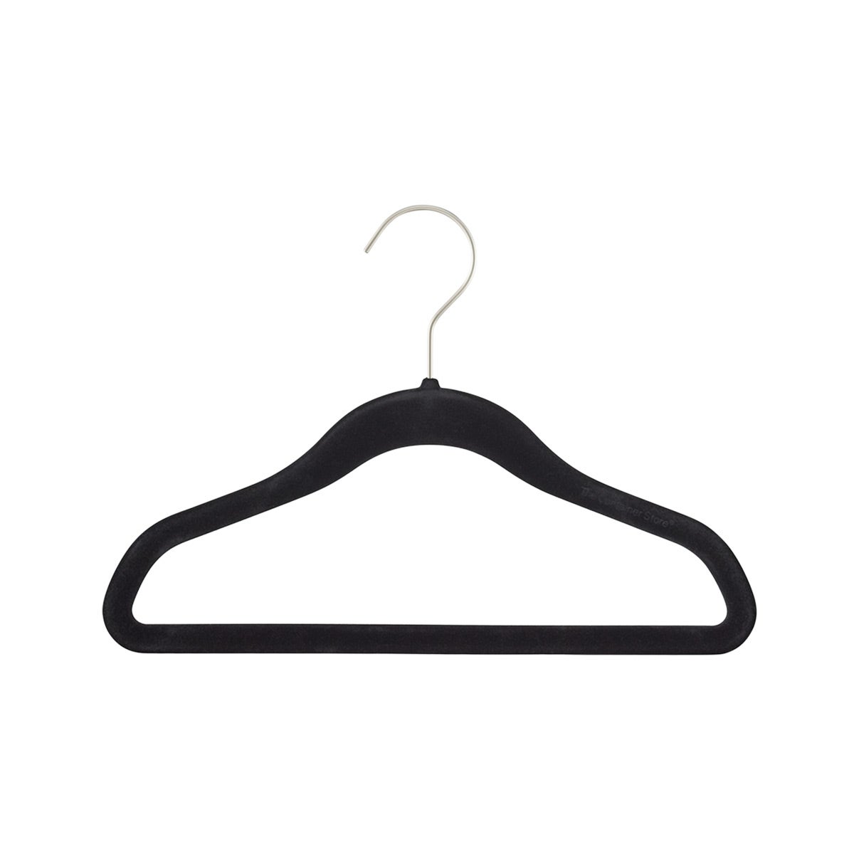The Container Store Kid's Non-Slip Velvet Hangers Black Pkg/10