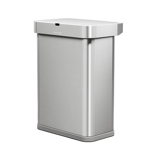 【simplehuman】クリーンステーション ホワイトステンレス　中古 Simplehuman 58L Rectangular Sensor Can | The Container Store