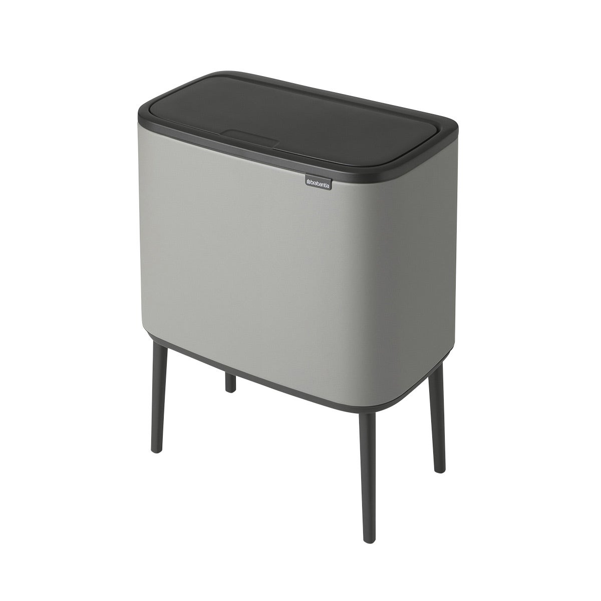 Brabantia 9.5 gal Bo Touch Top Trash Can Concrete Gray