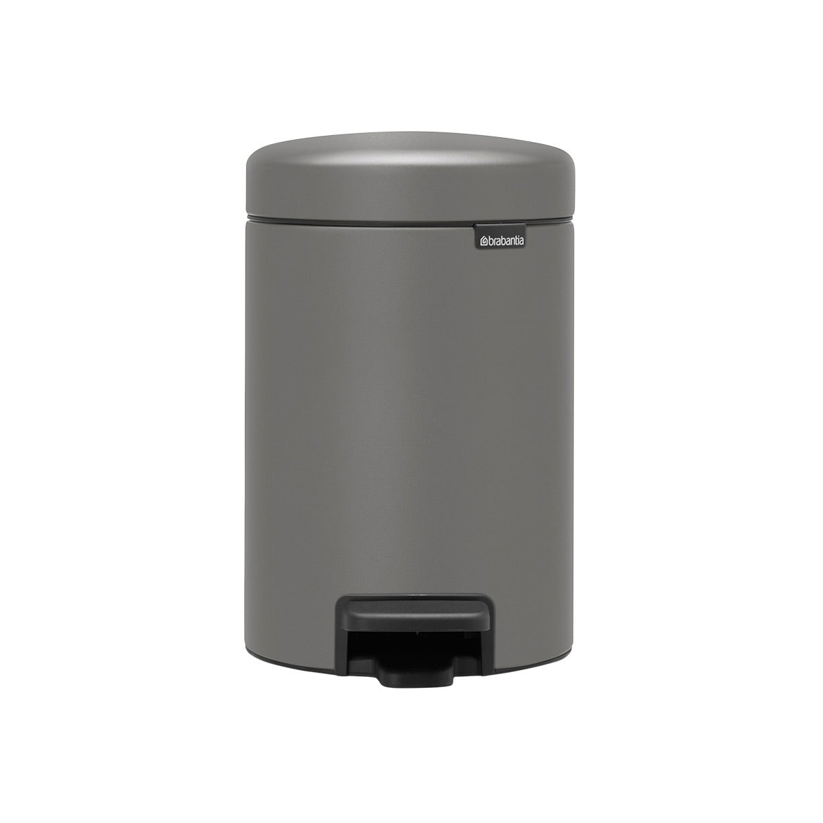 Brabantia 0.8 gal newIcon Step On Trash Can Concrete Gray