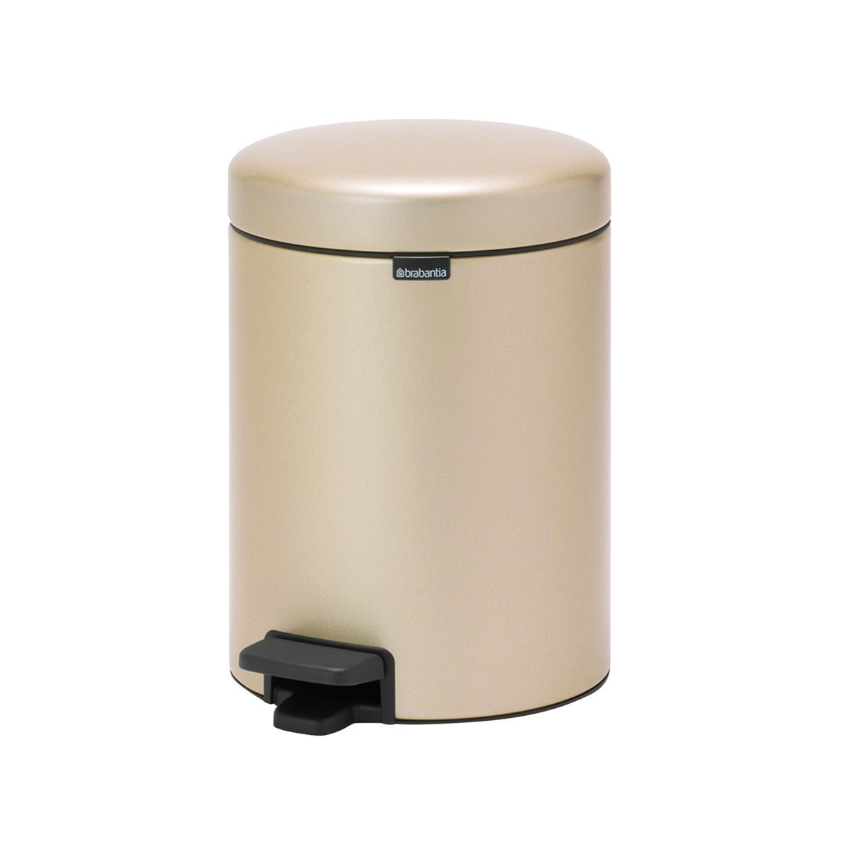 Brabantia 1.3 gal newIcon Step On Trash Can Mettalic Gold