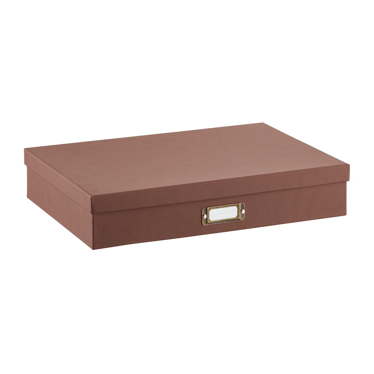 Bigso Woodgrain Document Box Leather Brown