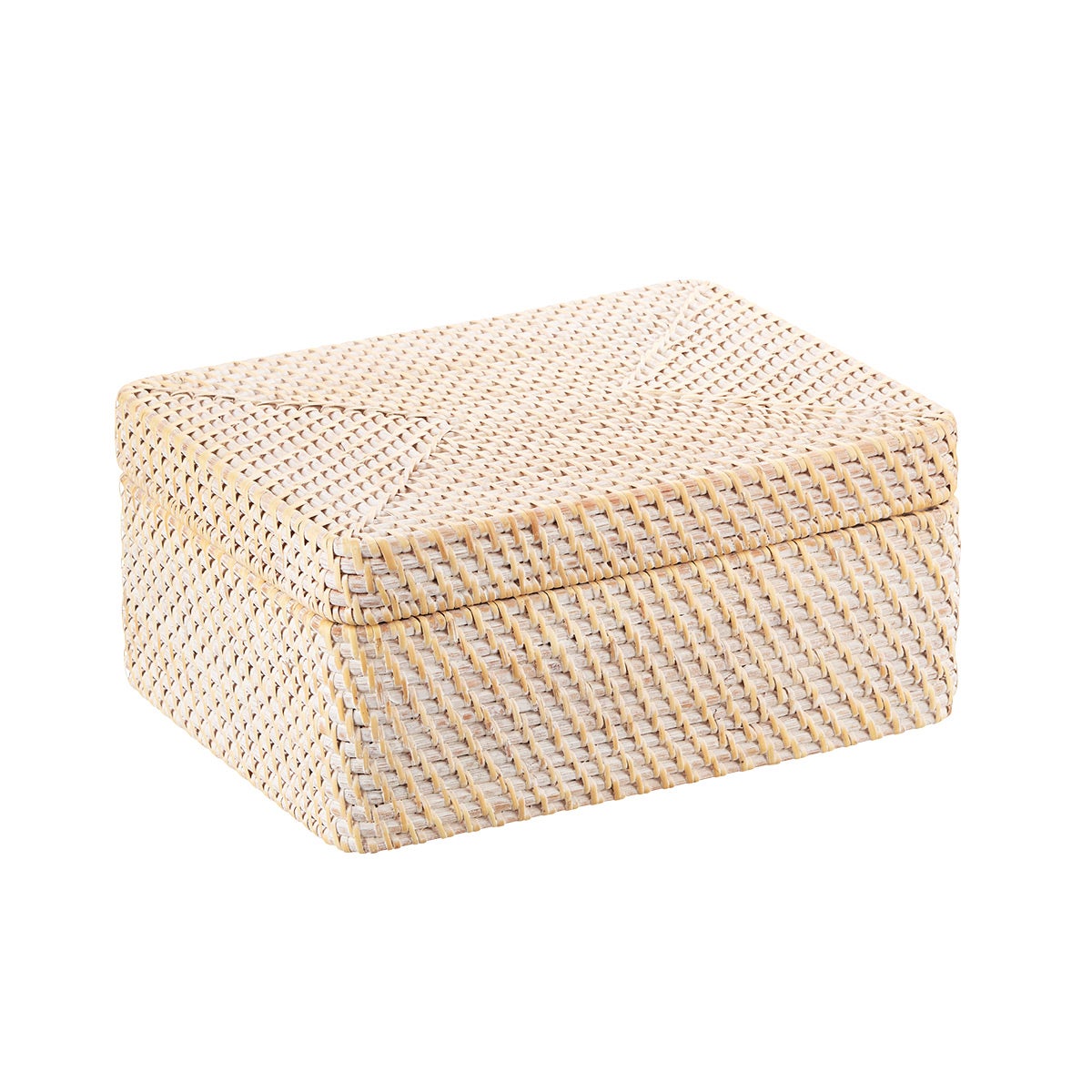 The Container Store Large Ori Rattan Box Whitewash