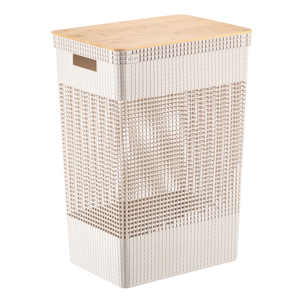 Ou 49L Laundry Basket with Bamboo Lid