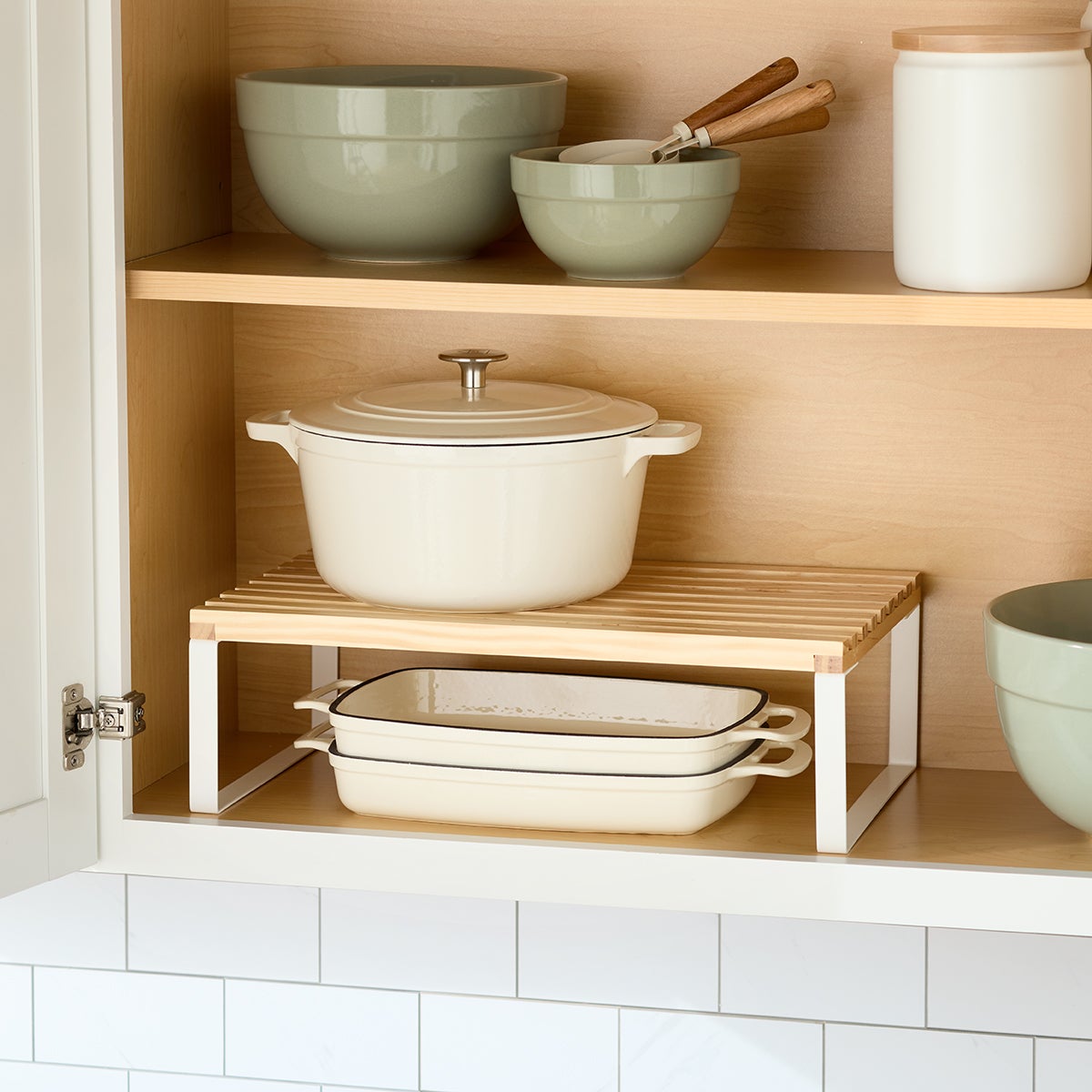 The Container Store Pine and Steel Riser