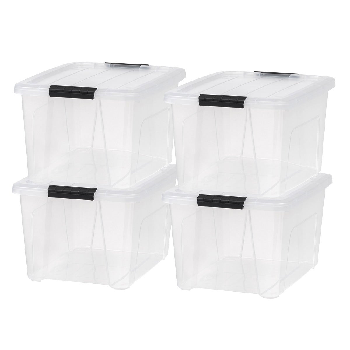 Iris 32 QT Stack and Pull Tote Clear Set of 4