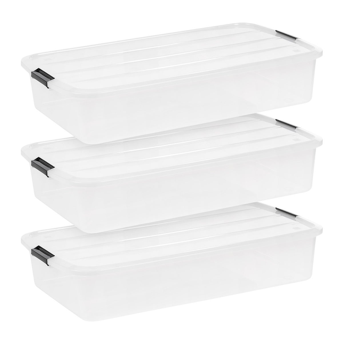 Iris 50 qt Buckle Up Under Bed Box Pkg/3