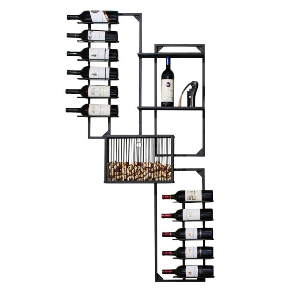 Wine Enthusiast 11-Bottle Gallery Wall Wine Rack with Cork Catcher