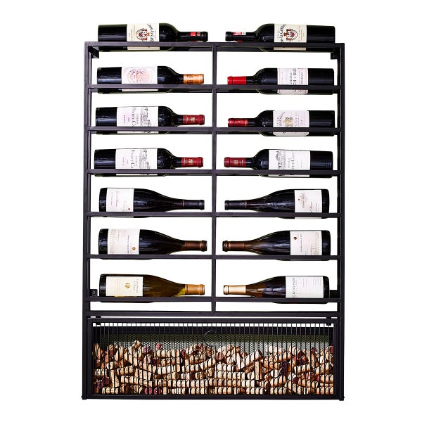 Wine Enthusiast 14-Bottle Gallery Wall Wine Rack with Cork Catcher