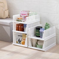 HINTON 折りたたみ式シェルフ　ホワイト　展示会POPUPに The Container Store Collapsible Open-Front Bins | The Container Store