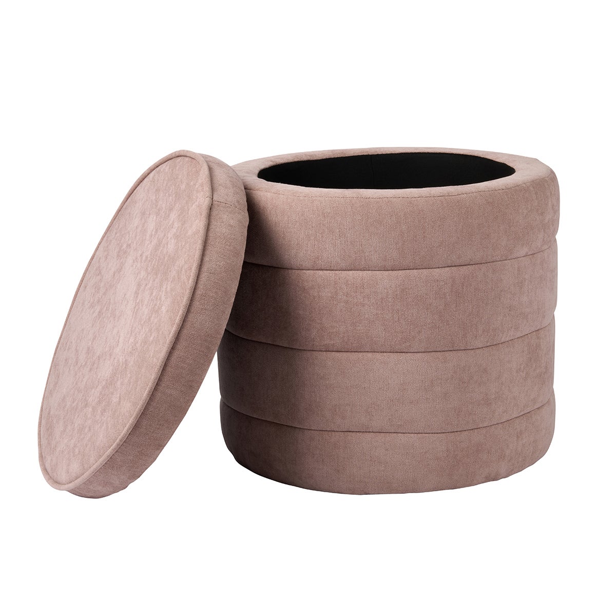 Channeled Storage Ottoman Pink