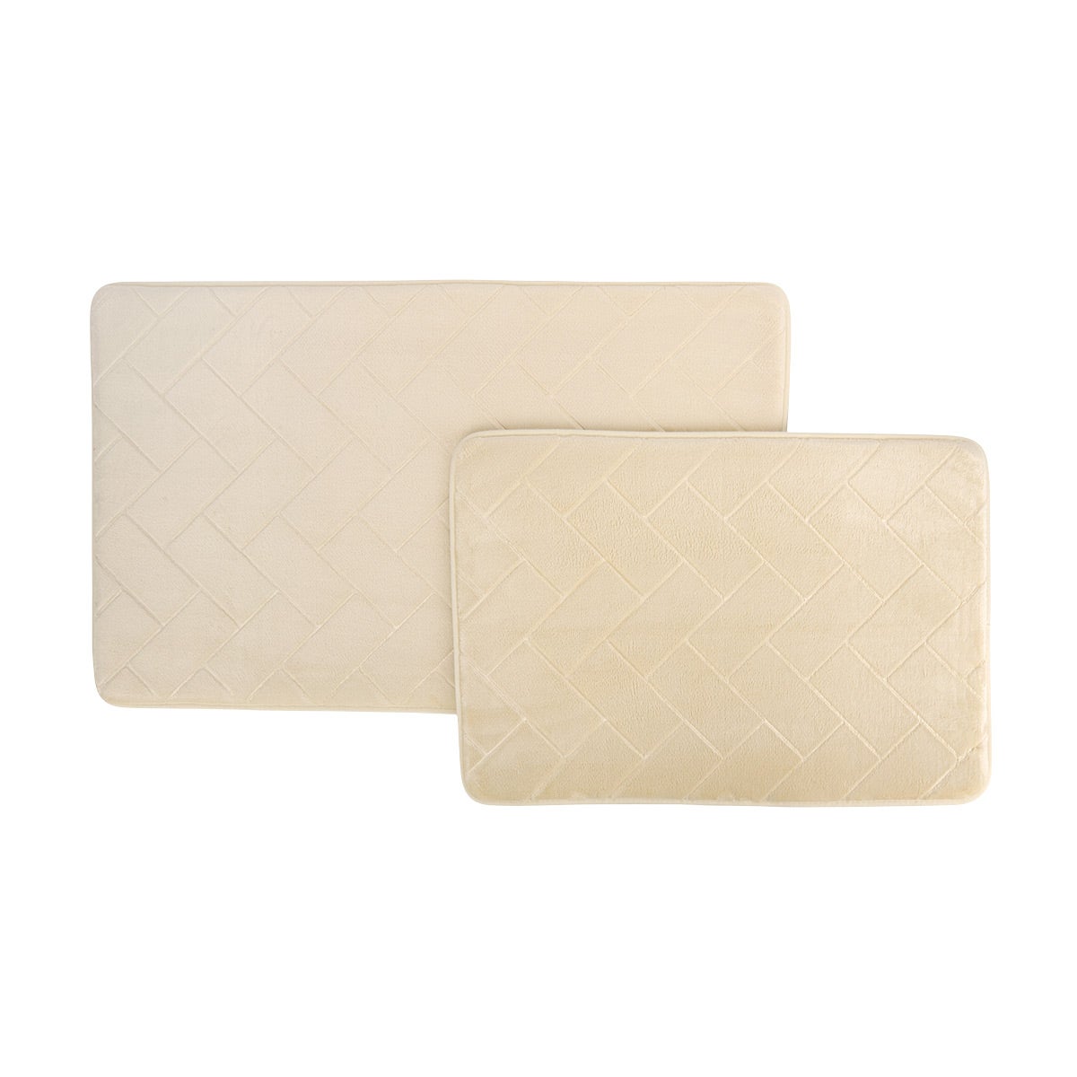 Borghese Memory Foam Bath Rug Cream Set of 2