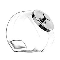 Glass Slant Jar with Metal Lid