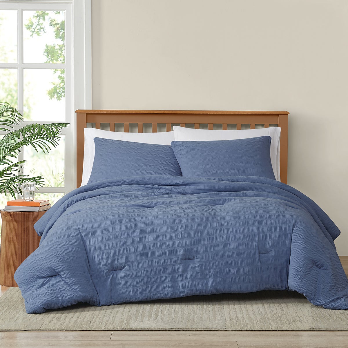 Truly Soft Full/Queen 3-Pc. Crinkle Wash Comforter Set Blue