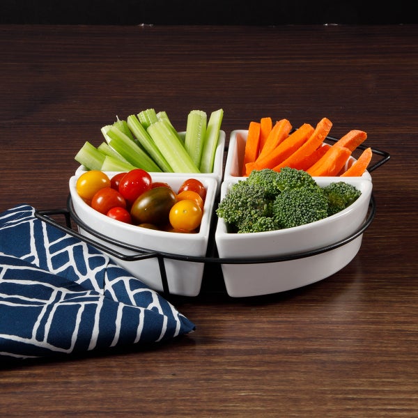 Gibson 4-Section Tidbit Dish Stand Set