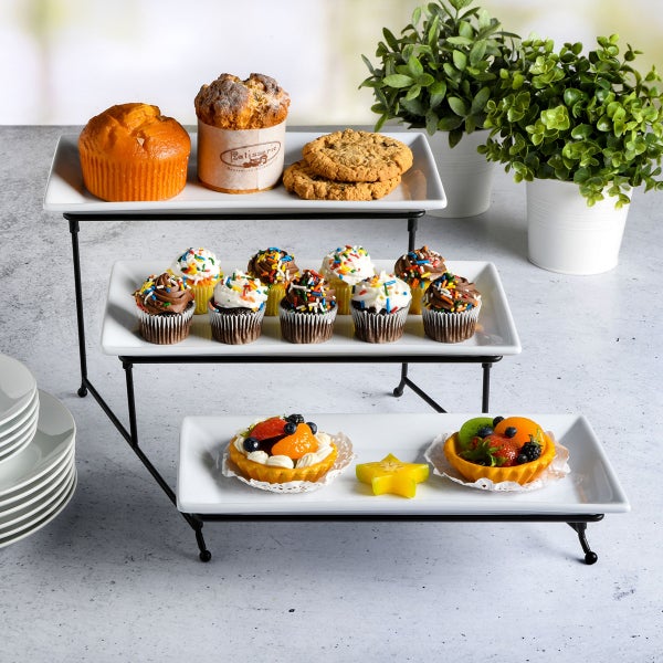 Gibson 3-Tier Serving Stand Tray Set