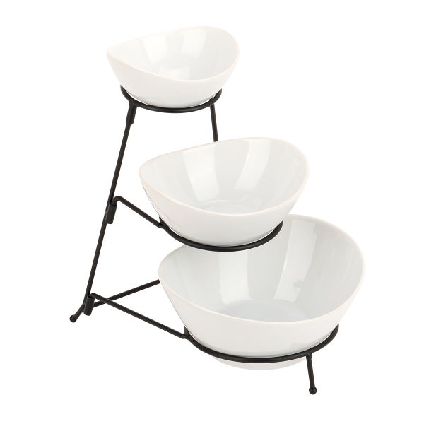 Gibson 3-Tier Serving Stand Bowl Set