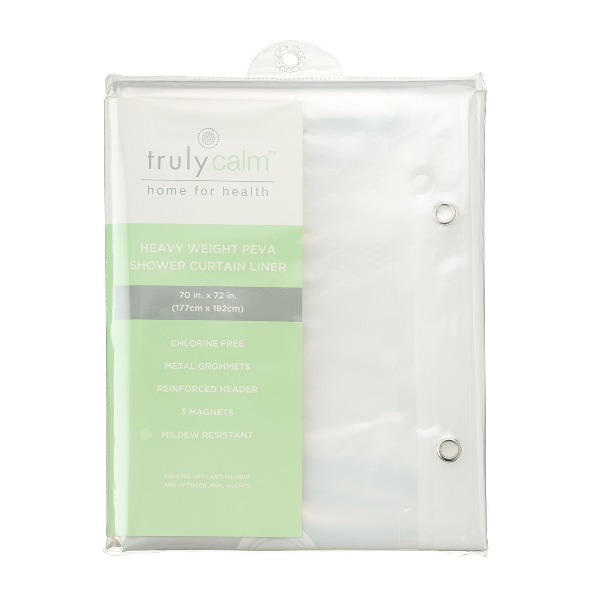 Truly Calm PEVA Shower Curtain Liner Clear