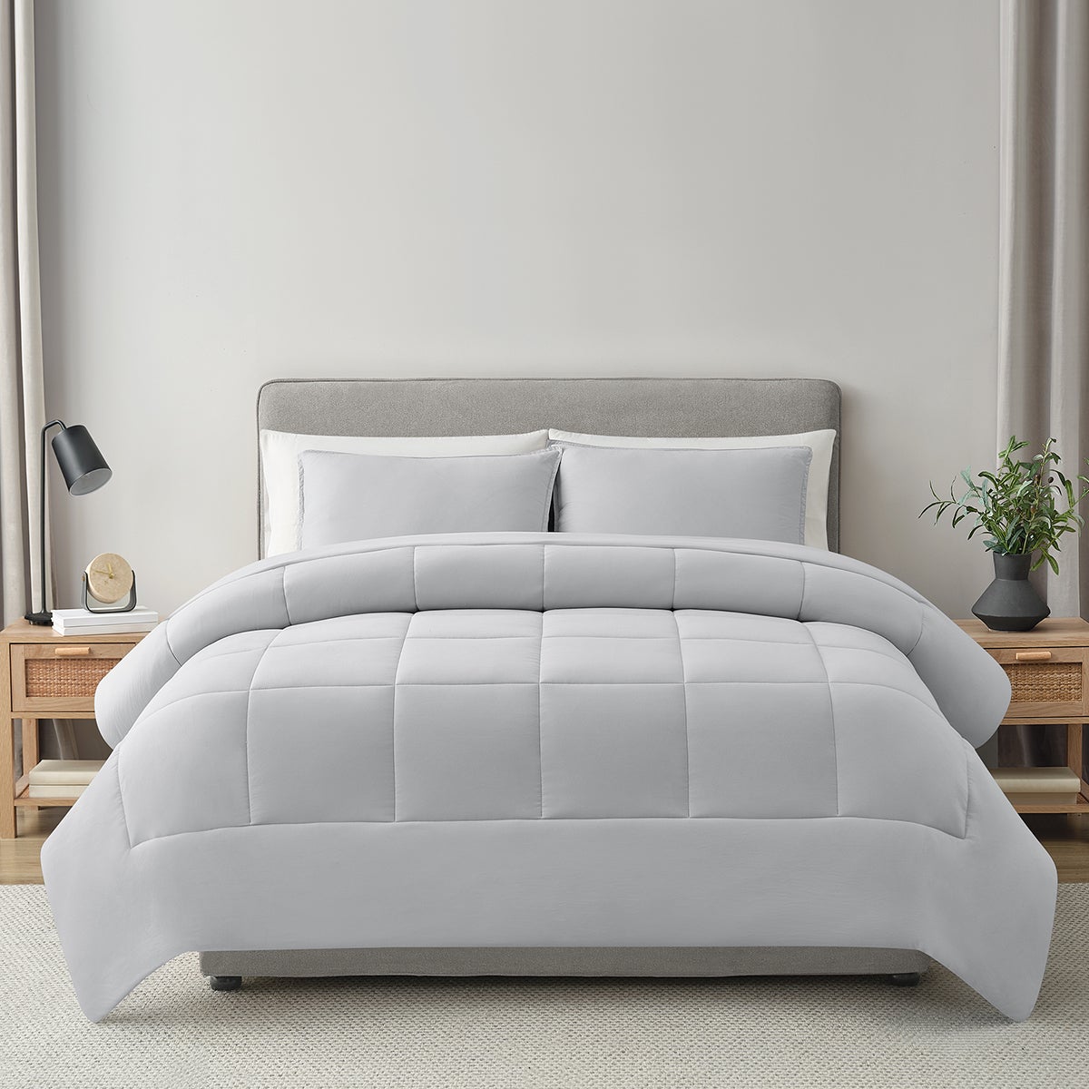 Nestwell Full/Queen Comforter Quilt Grey Rock Set of 3