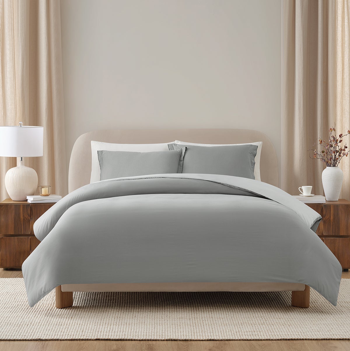 Nestwell Full/Queen Luxe Comforter Grey Rock Set of 4