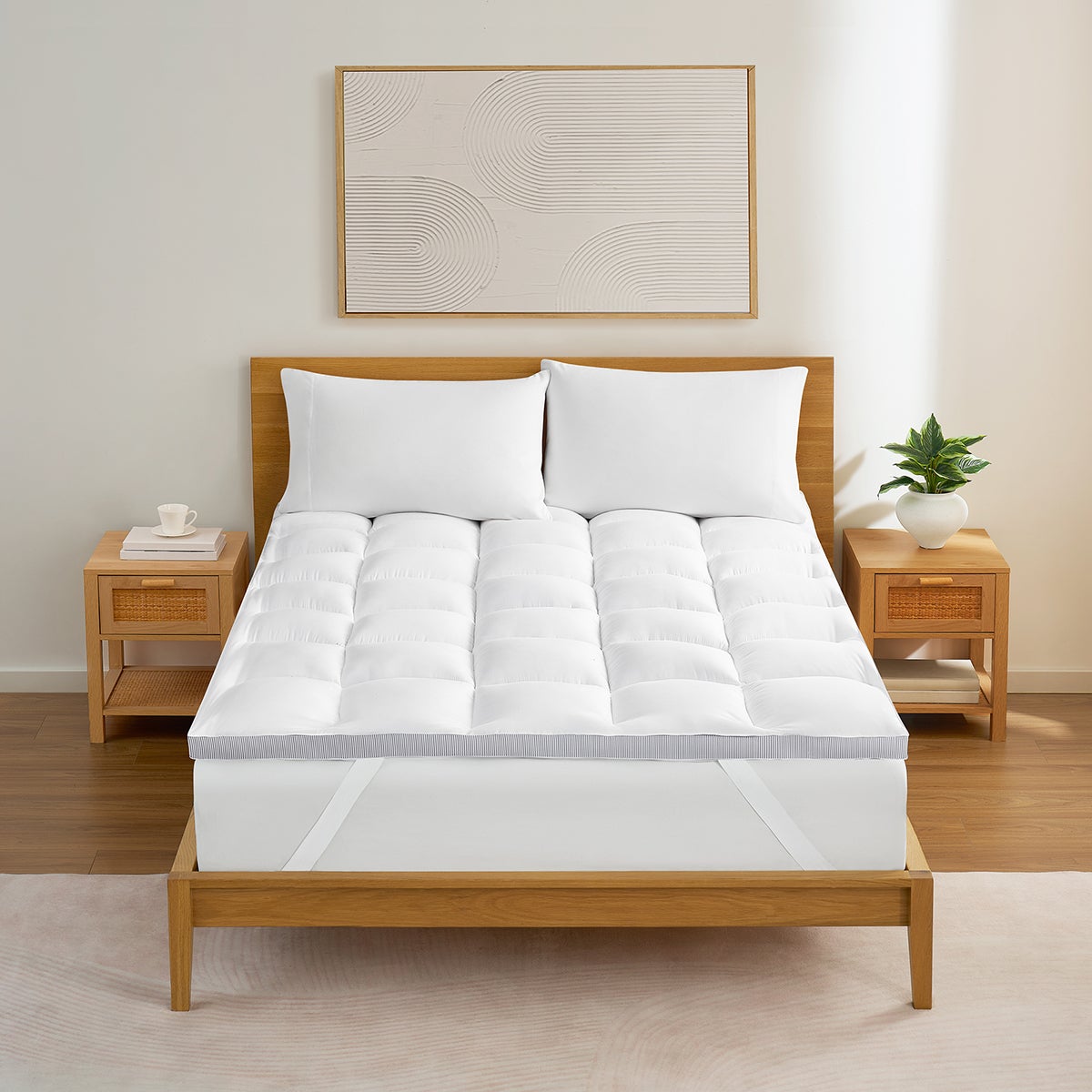 Nestwell Queen Mattress Topper White