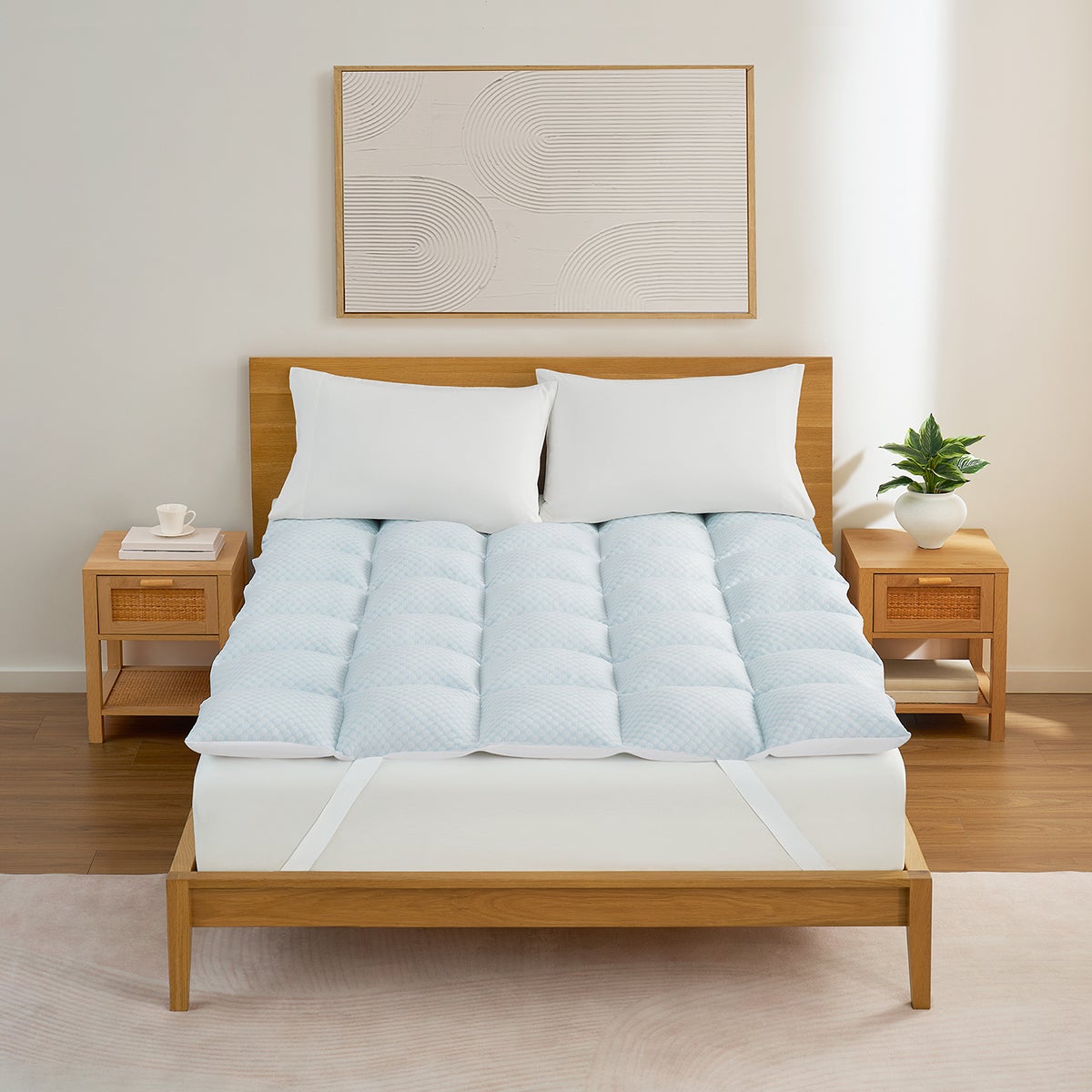 Sleep Renew Queen Cooling Mattress Topper White