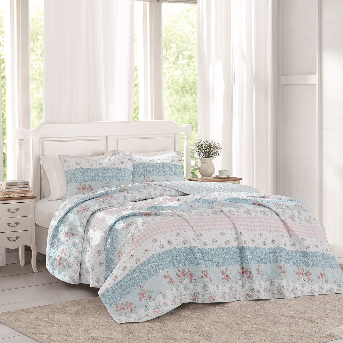 The Farmhouse by Rachel Full/Queen 3-Pc. Primrose Patch Quilt Set Multi