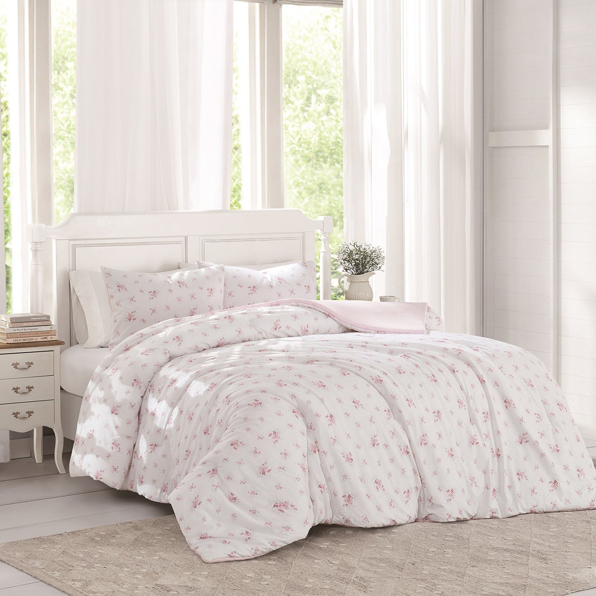 The Farmhouse by Rachel King 3-Pc. Country Floral Comforter Set Pink