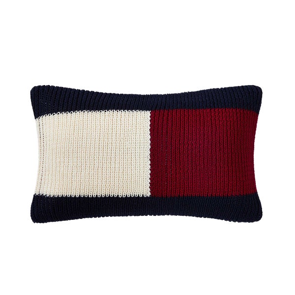 Tommy Hilfiger Rib Knit Flag Throw Pillow