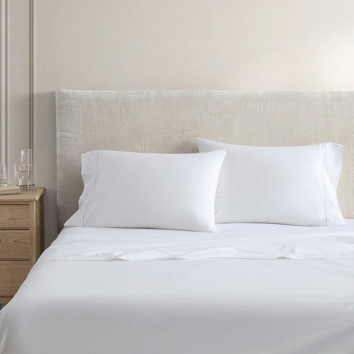Martha Stewart King 4-Pc. Lily Pond Leaf Sheet Set White/Blue