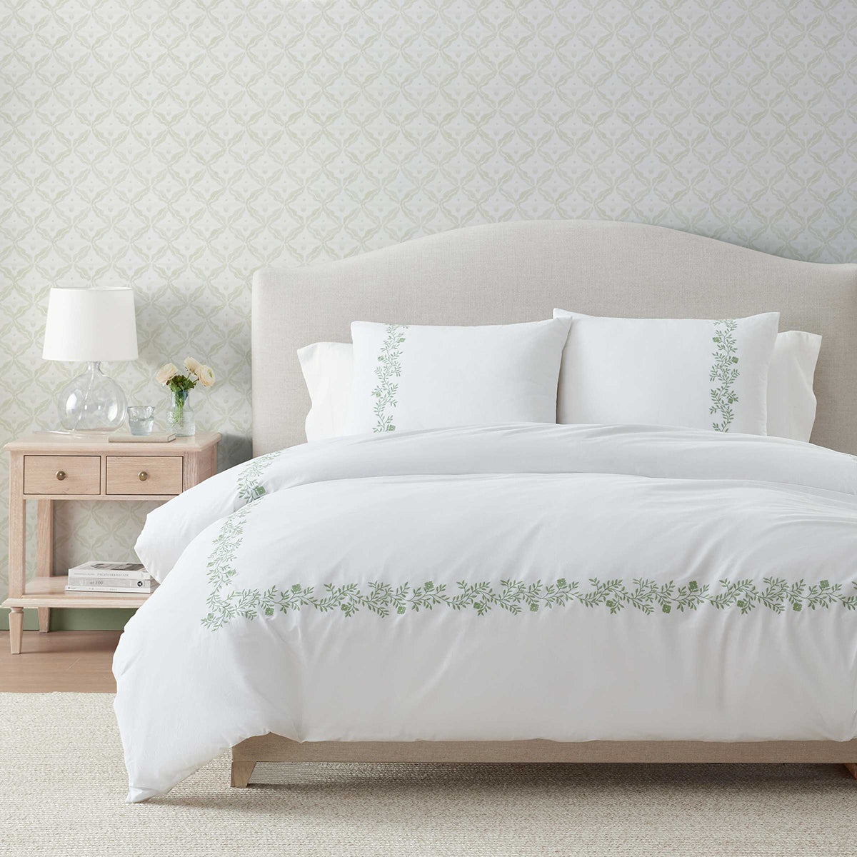 Martha Stewart Full/Queen 3-Pc. Garden Path Comforter White/Green