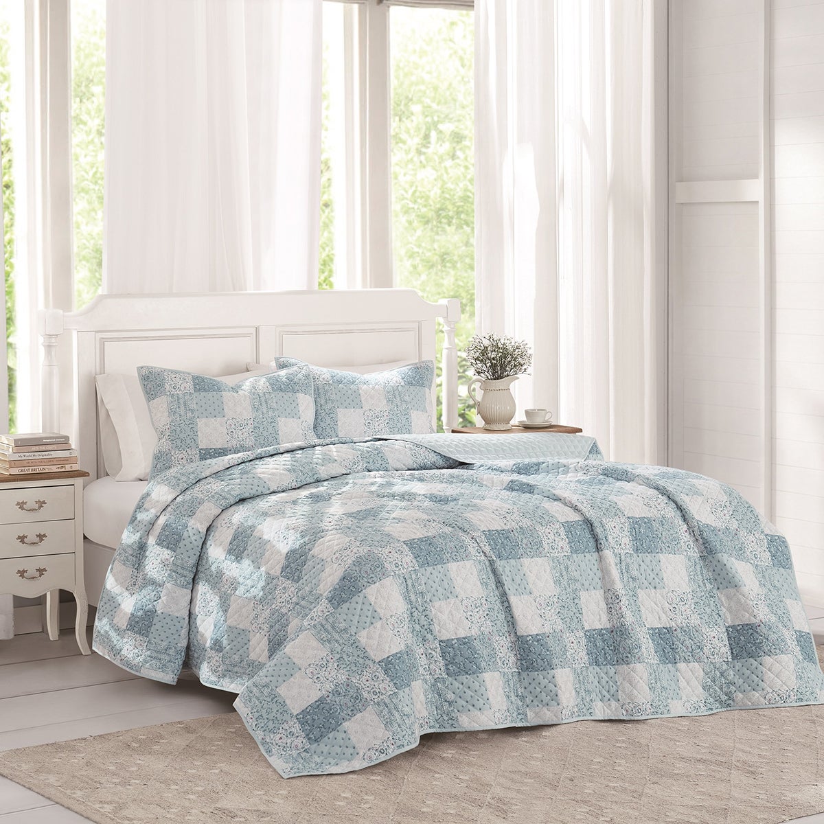 The Farmhouse by Rachel Twin 2-Pc. Bohemian Rhapsody Quilt Set Blue