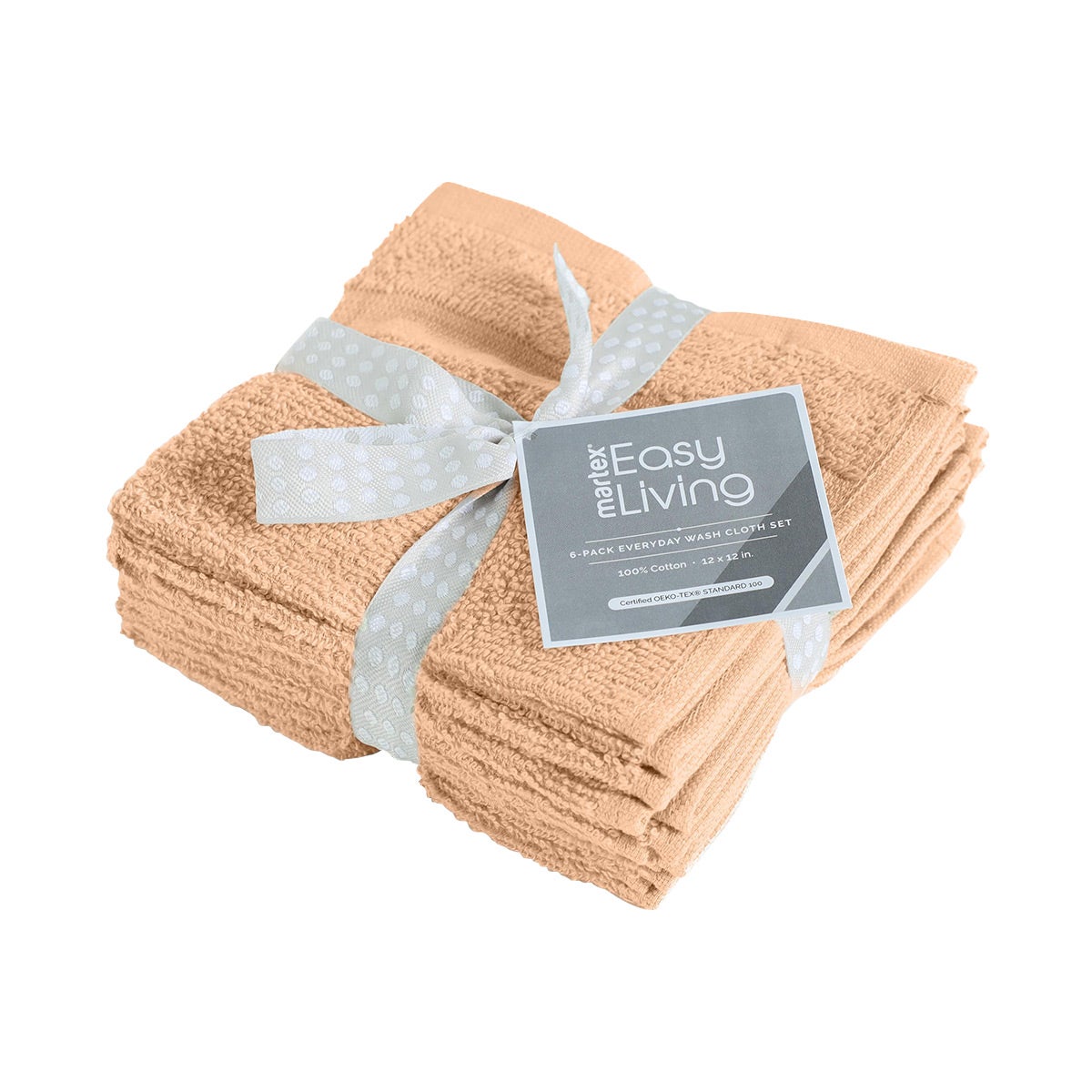 Wash Cloth Peach Set of 6