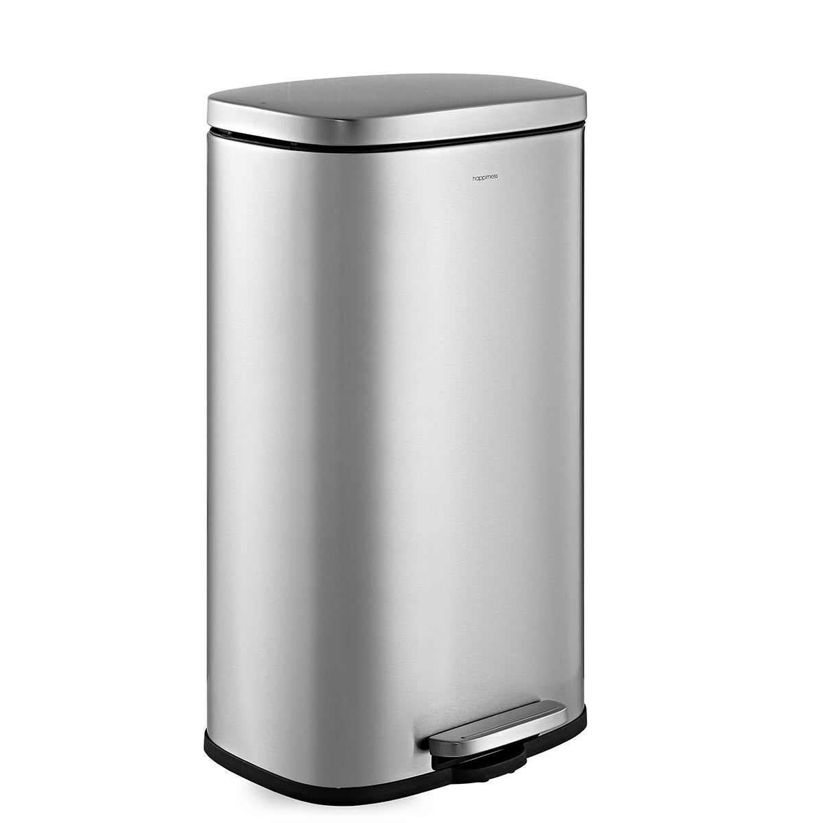Happimess 8-Gallon Curtis Step-Open Trash Can Platinum Silver