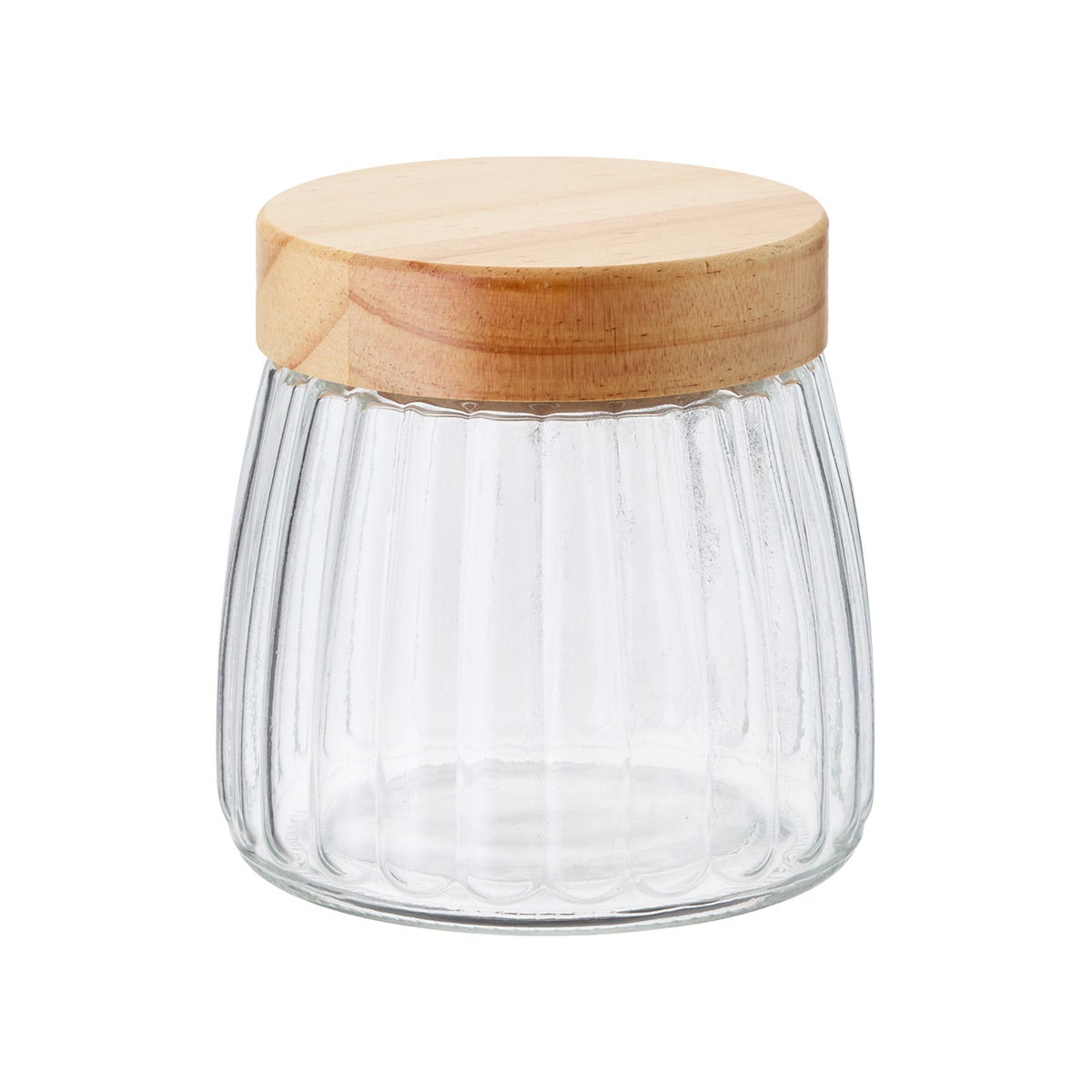 5 in. Ribbed Glass Canister Small