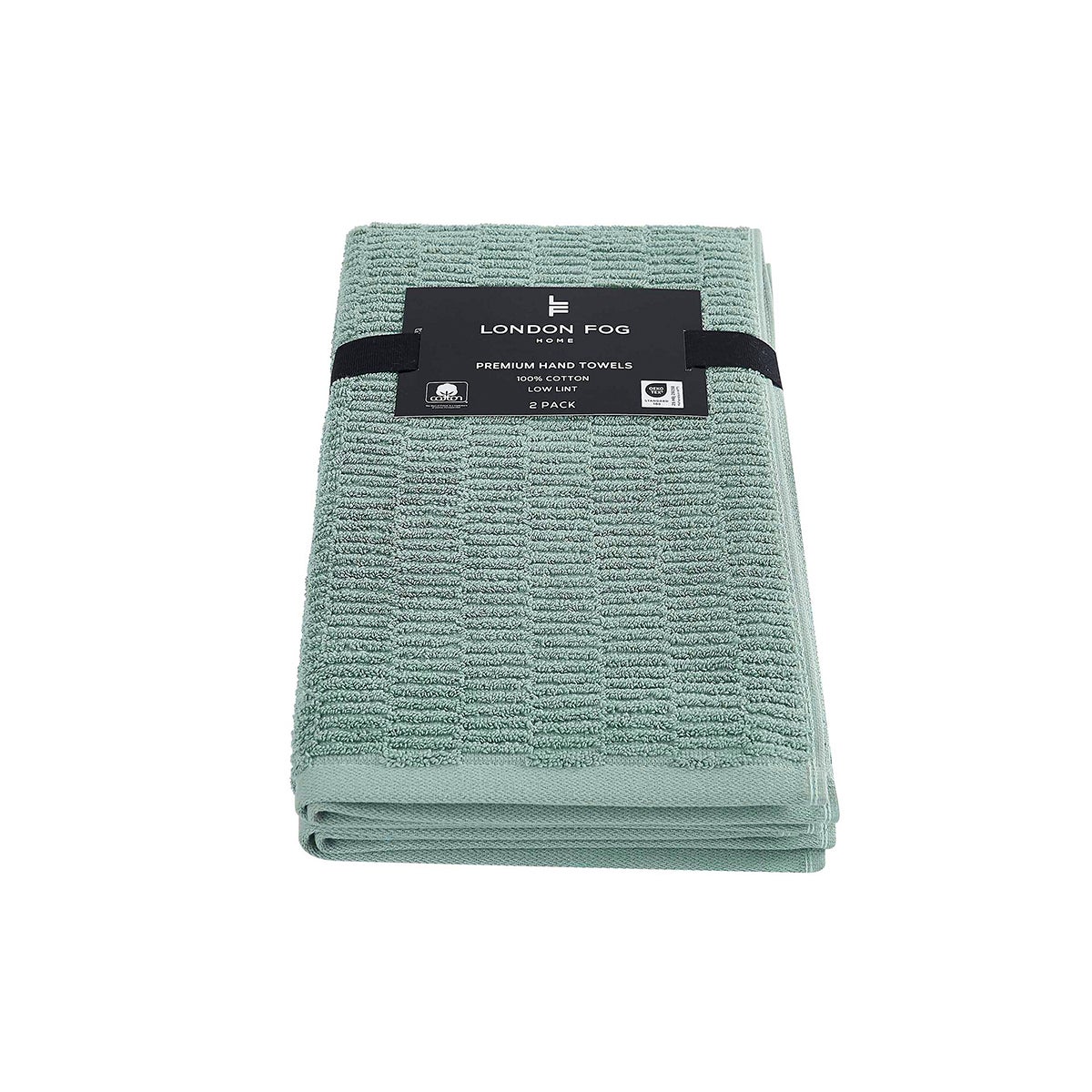 London Fog Hand Towel Green Set of 2