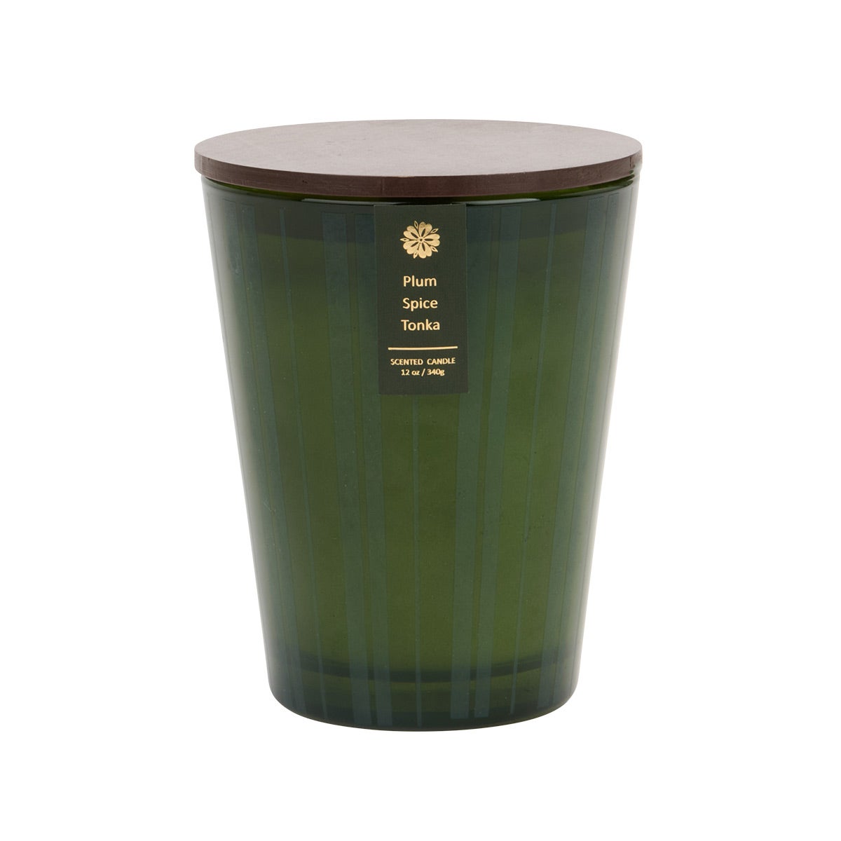 12OZ Candle Jar Stripe Fireside Green