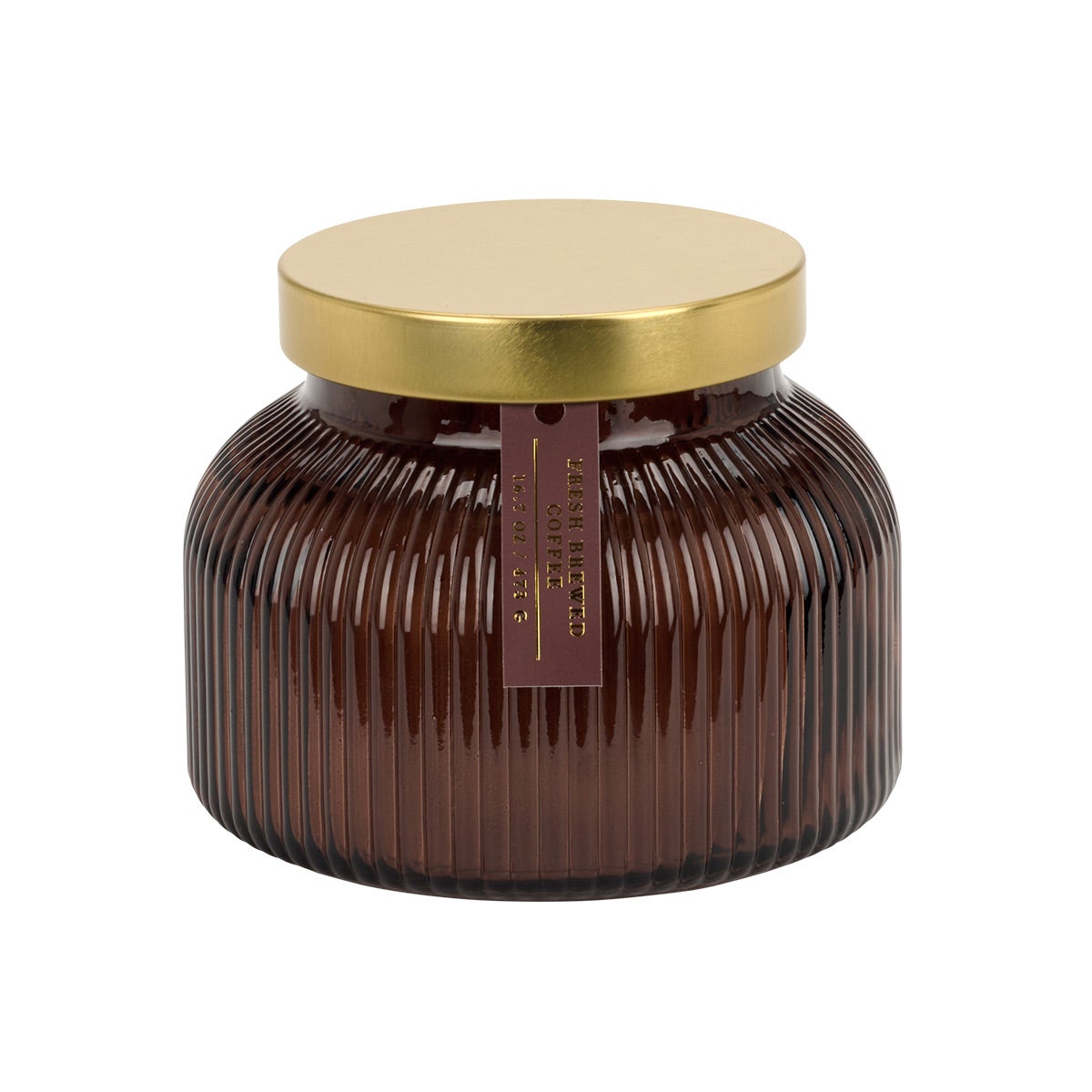 16.7OZ Candle Jar Ribbed Bell Brwn Bronze