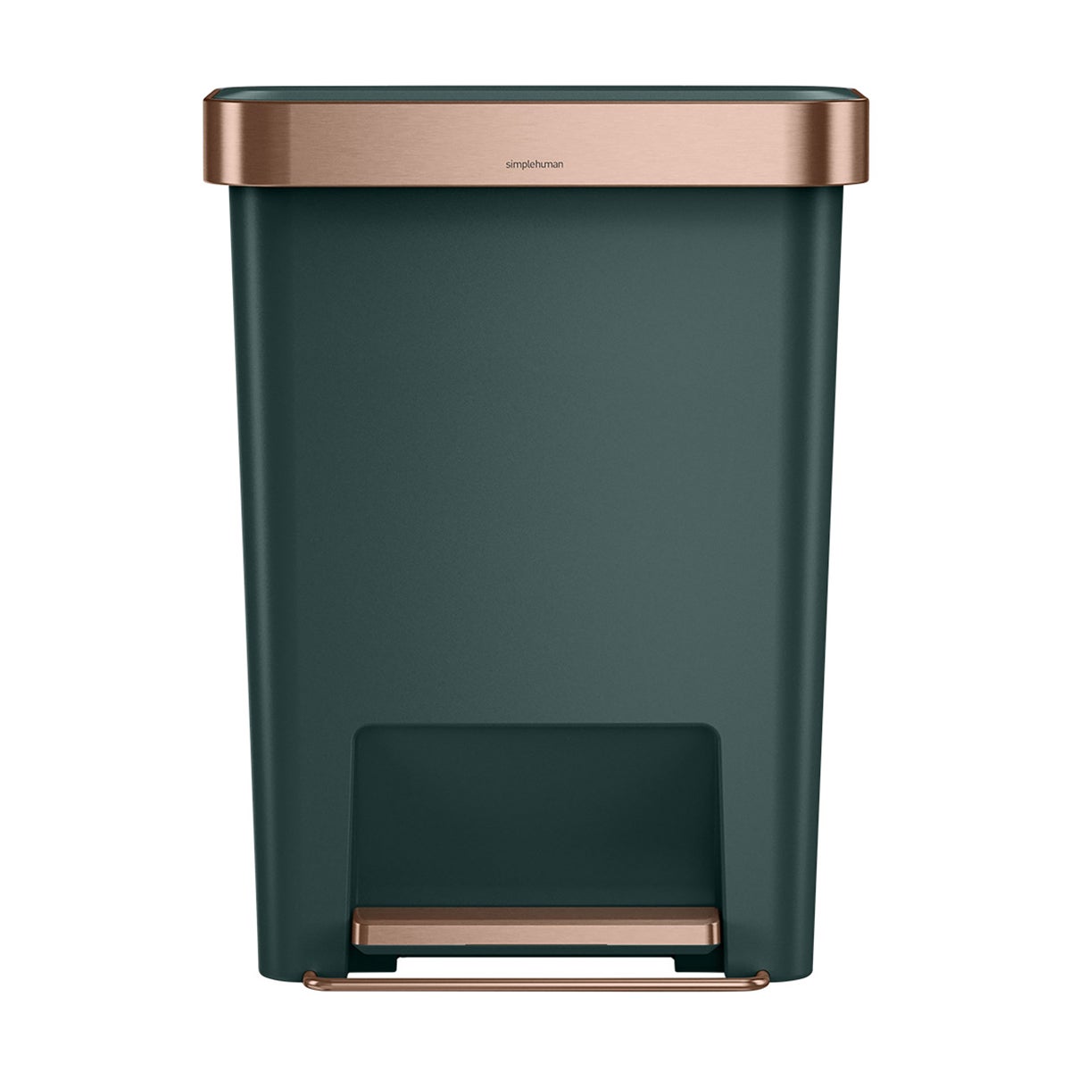 simplehuman 12 gal./45 ltr. Rectangular Plastic Step Can Dark Green