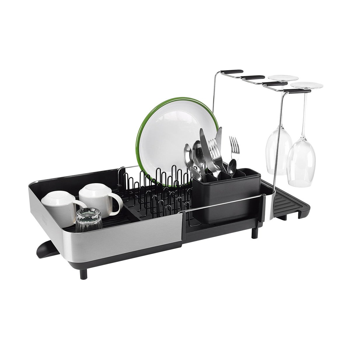 Joseph Joseph Extend Steel Plus Expandable Dish Drainer Black