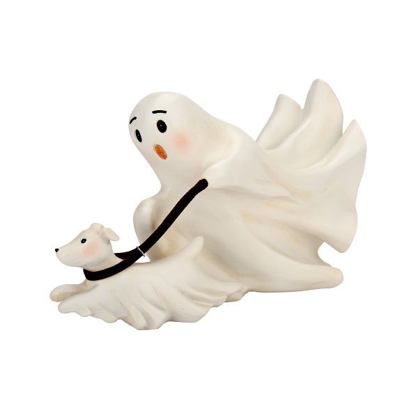 Ghost with Running Dog Figurine