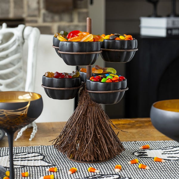 Broom Tiered Candy Bowl Tray