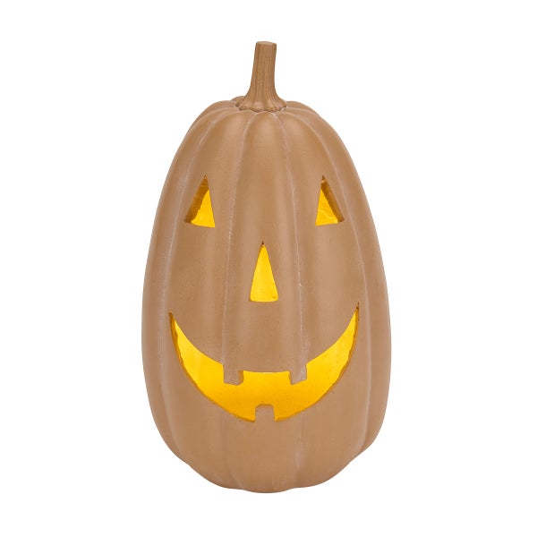 Terracotta LED Jack O Lantern Statue