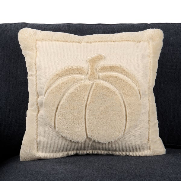 Faux Fur Pumpkin Pillow