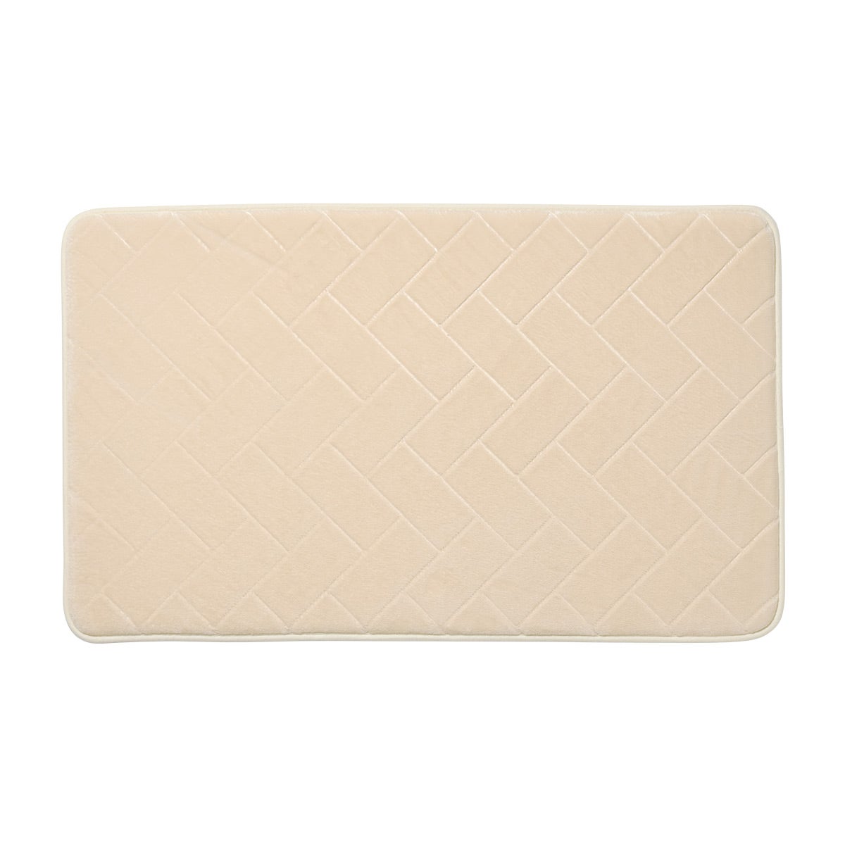 Borghese Tiles Memory Foam Bath Rug Cream