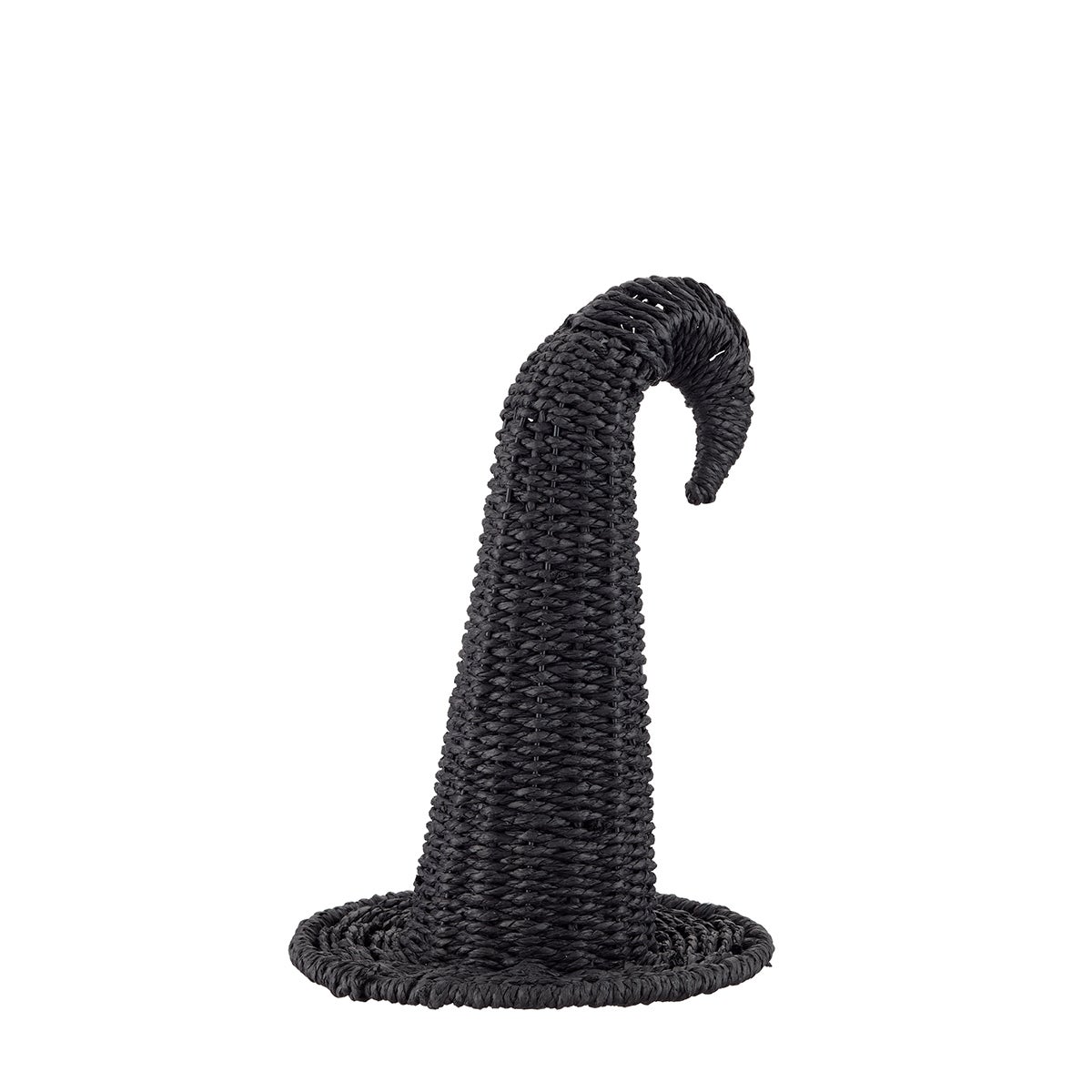 13IN Woven Witch Hat Curved Black