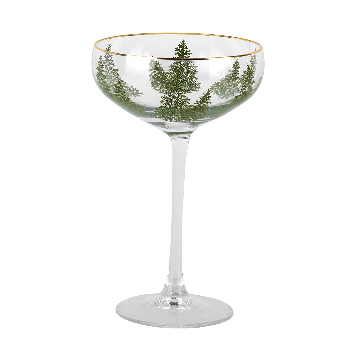 Debossed Evergreen Trees Coupe Green