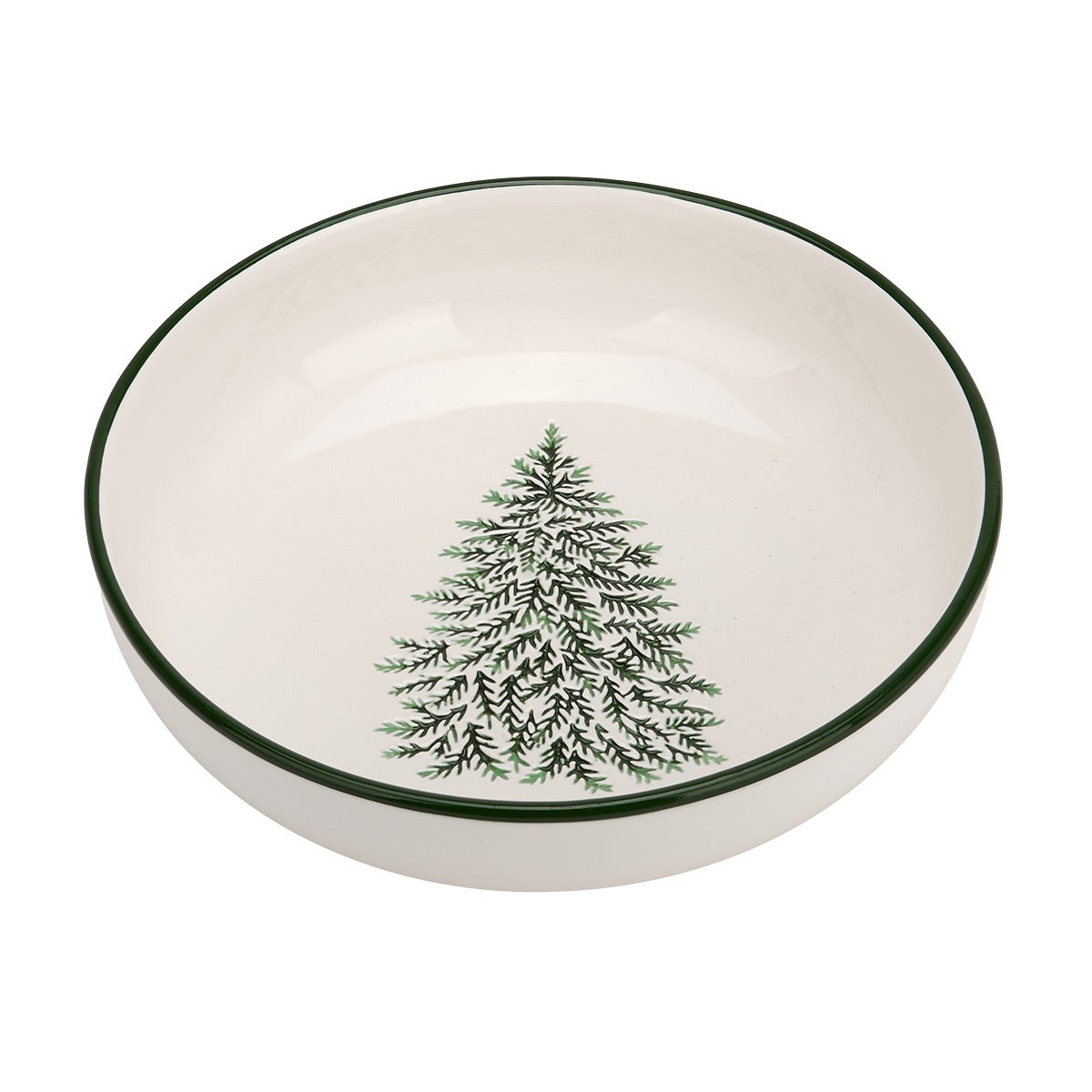 Debossed Evergreen Trees Dinne White